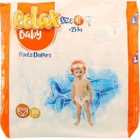 تصویر پوشک شورتی کودک ریلکس بیبی سایز 6 بسته‌ 20 عددی Relax baby diapers, size 6, pack of 20