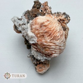 تصویر سنگ راف باریت توپی گلبهی کلکسیونی طبیعی 286 گرم 