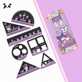 تصویر ست خطکش و گونیا و نقاله کیوت 8 تیکه - فضانورد 