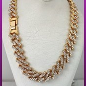 تصویر گردنبند فول نگین نقره ای مینیمال 