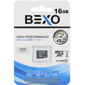 تصویر BEXO microSDHC UHS-I U1 Class10-45MB/s-16GB(گارانتی داده پردازی آواتک) BEXO microSDHC UHS-I U1 Class10-45MB/s-16GB(