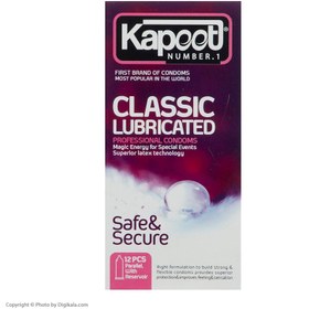 تصویر کاندوم کاپوت KAPOOT CLASSIC LUBRICATED مناسب برای دوران یائسگی بسته 12 عددی 