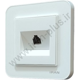 تصویر پریز تلفن تک سوکت ایران الکتریک مدل ارس iran electric aras model