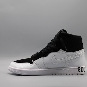 تصویر کفش نایک ایرجردن 1 ایکوالیتی سفید مشکی Nike Air jordan 1 Equality AirJordan 1 Retro High Equality