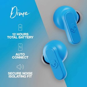 تصویر هدفون بلوتوث داخل گوش بی‌سیم Skullcandy Dime True سازگار با آیفون و اندروید / قاب شارژ و میکروفون / عالی برای باشگاه، ورزش و بازی، مقاوم در برابر گرد و غبار آب IPX4 Skullcandy Dime In-Ear Wireless Earbuds, 12 Hr Battery, Microphone, Works with iPhone Android and Bluetooth Devices - Chill Grey