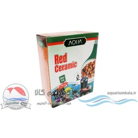 تصویر سرامیک آکواریوم آکوا مدل رینگی قرمز Bio-110 (150 گرم) AQUA bio red ceramic Bio-110 150gr