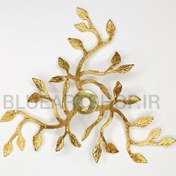 تصویر پایه ظرف سه شاخه برگ طلایی 