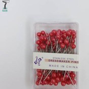 تصویر سوزن خیاطی ته گرد مرواریدی قرمز 