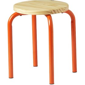 تصویر چهارپایه چوبی ایکیا DOMSTEN نارنجی 