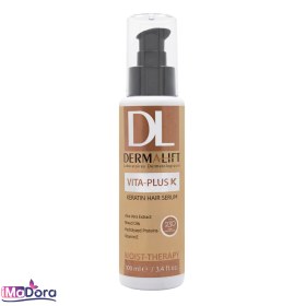 تصویر سرم حالت دهنده مدل Vita Plus K مناسب موهای کراتینه حجم 100 میلی لیتر درمالیفت Dermalift Vita Plus K Hair Serum 100 ml