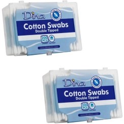 تصویر گوش پاک کن دینا مدل مکعبی 2 بسته 200 عددی 