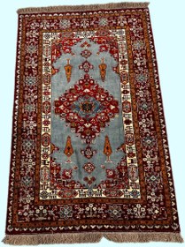 تصویر فرش دستبافت 2.8متری تمام پشم گل ابریشم نقش قشقایی رنگ طبیعی کد 0700481 Handmade 2.8m rug,Full wool,Silk motifs,Qashqaei design,Organic color,Code 0700481