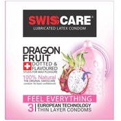 تصویر کاندوم مدل (Dragon Fruit) Swisscare بسته 3 عددی 