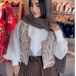 تصویر جلیقه گندم نسکافه ای 