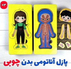 تصویر پازل آموزشی اعضای بدن ۵ لایه 