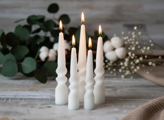 تصویر شمع قلمی سه پیچ کوچک - طوسی 