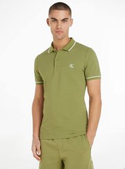 تصویر پیراهن پولو مردانه نازک - پنبه‌ای، سبز برند calvin klein jeans Men's Slim Polo Shirt - Cotton, Green