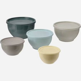 تصویر ست 5 عددی کاسه درب دار ایکیا مدل GARNITYREN IKEA ا GARNITYREN Bowl with lid set of 5 mixed colours GARNITYREN Bowl with lid set of 5 mixed colours