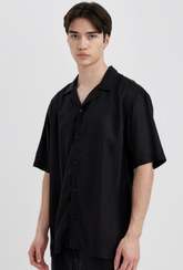 تصویر پیراهن کوتاه زنانه تابستانی با یقه آپاش و طرح پایه ویسکوز مناسب C | Defacto | 828250211 | اورجینال 