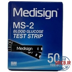 تصویر نوار تست قند خون مدیساین Medisign MS - 2 بسته 50 عددی -Medisign MS-2 Glucose Test Strips 50 Numbers 