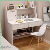 تصویر میز تحریر دکوکاران مدل MT129 با طراحی کتابخانه دار و کشو 