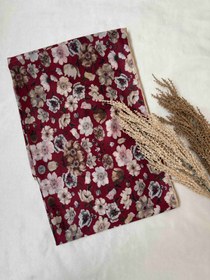 تصویر روسری ابریشم طرح گل Flower scarf