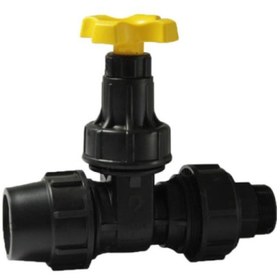 تصویر شیر کشویی پلیمری دسته کوتاه دو سر رابط (75*63 – 50*50 – 63*63) میلی‌متر 