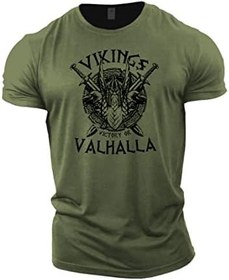 تصویر GYMTIER Victory Or Valhalla -Viking Gym T-shirt for men. 