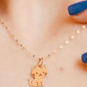 تصویر آویز طلا طرح گربه 