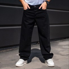 تصویر شلوار لی بگ مردانه رنگ مشکی پر کلاغی - ۴ 