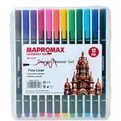 تصویر روان نویس نوک نمدی 12 رنگ مپرومکس 