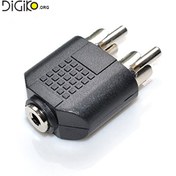 تصویر تبدیل 1 به 2 جک 3.5 میلیمتری به AV 