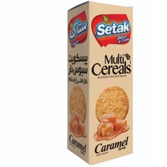 تصویر بیسکوییت سبوس دار چند غله کاراملی ستاک - 300 گرم 