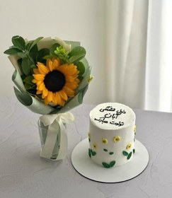 تصویر سفارش کیک تولد و باکس گل 