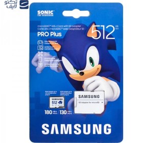تصویر کارت حافظه MicroSDXC سامسونگ مدل PRO Plus SONIC کلاس 10 استاندارد U3 سرعت 180MBps ظرفیت 512 گیگابایت 
