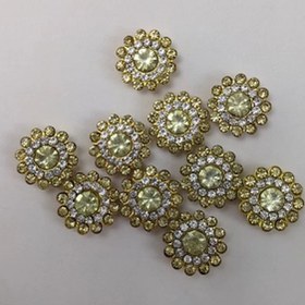 تصویر نگین دوختنی پایه دار گرد هفت رنگ 