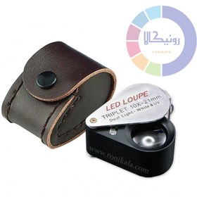 تصویر ذره بین چراغ دار LED و UV 