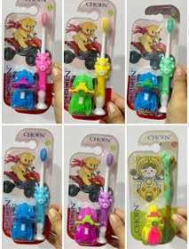 تصویر مسواک بچه گانه هدیه دار ( رنگ رندوم ) - رنگ پسرونه 