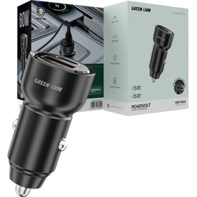 تصویر شارژر فندکی ماشین گرین لاین 60 واتی مدل RoadVolt - مشکی RoadVolt Car Charger PD + QC 60W - Black