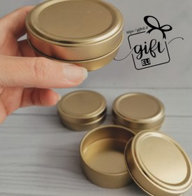 تصویر قوطی فلزی طلایی 6.5 * 2.5 