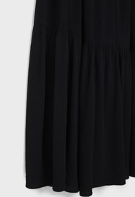 تصویر خرید اینترنتی دامن بلند زنانه سیاه استرادیواریوس 01270458 ا Fitilli Midi Etek Fitilli Midi Etek