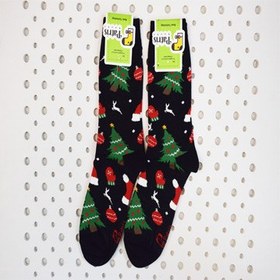 تصویر جوراب ساقدار طرح کاج کریسمس Christmas pine design stockings