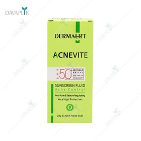 تصویر فلوئید ضدآفتاب بی رنگ آکنویت اس پی اف 50 درمالیفت - Dermalift Acnevite Sunscreen Fluid Spf50 