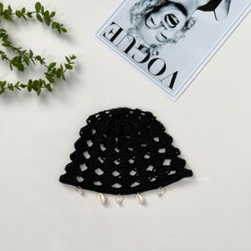 تصویر کلاه بافتنی آویز صدفی فری سایز 