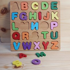تصویر پازل چوبی حروف و اعداد انگلیسی 