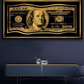 تصویر تابلو دکوراتیو برجسته دلار موج دار 