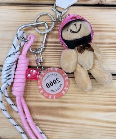 تصویر چارم بگ مدل تدی کلاه دار - سفید 