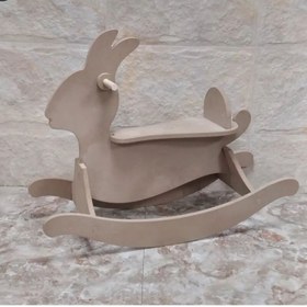 تصویر راکر چوبی خرگوش مناسب سیسمونی و اسباب بازی کودک 