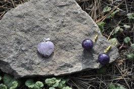 تصویر ست آویز سنگ آمیتیست 