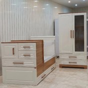 تصویر کمد و تخت دو منظوره کودک و نوجوان مدل نارنیا با جنس ملامینه 